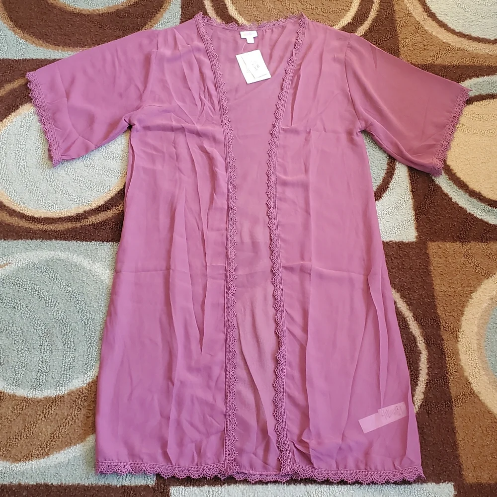 Small Lularoe Chloe, Sheer, Lace, Kimono - Picture 1 of 3